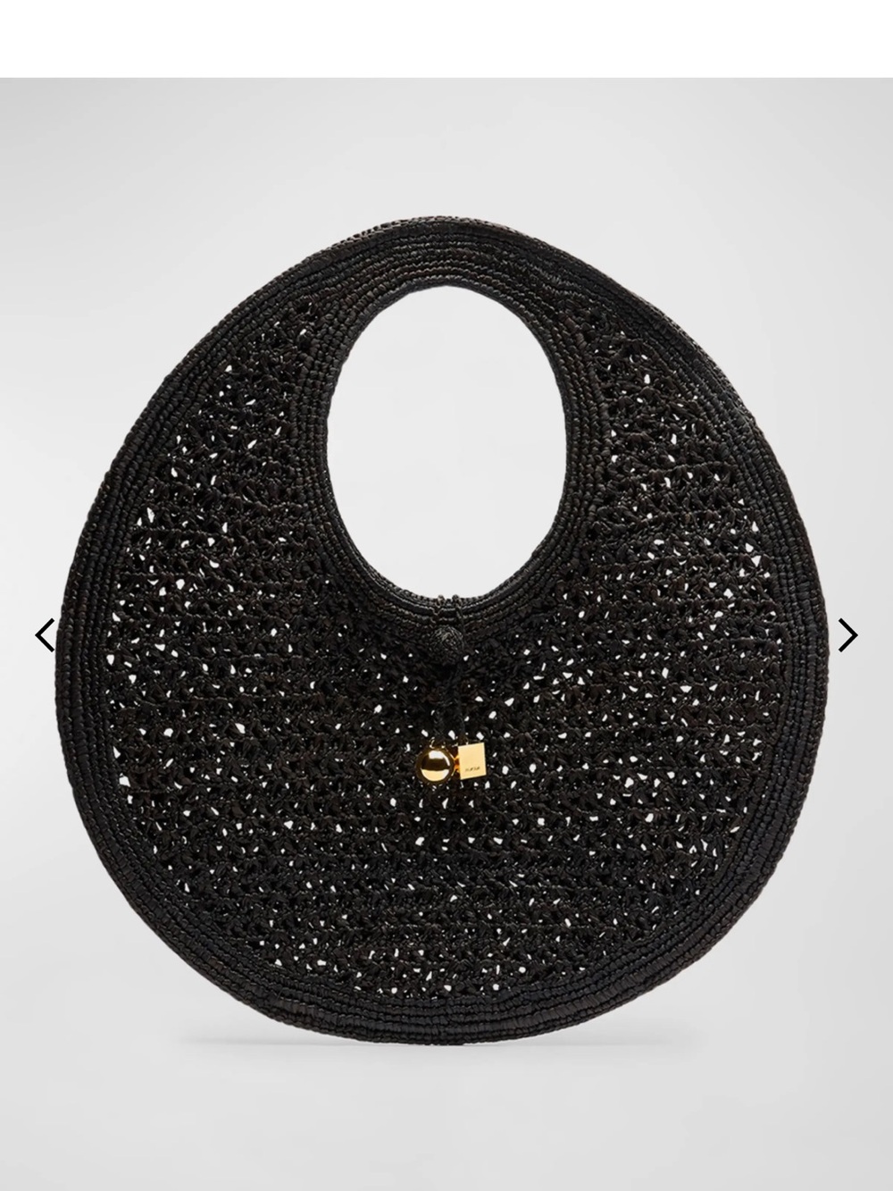 Jacquemus Black Woven Round Tote with Gold Charms - Picture 6 of 11